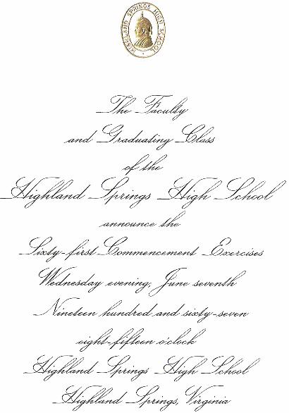 1967 Graduation Invitation